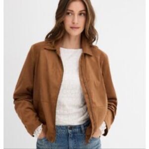 C&A Brown Faux Suede Full-zip Jacket EU 42